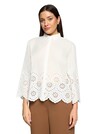 Bluse mit Stickerei aus reiner Baumwolle thumbnail 1