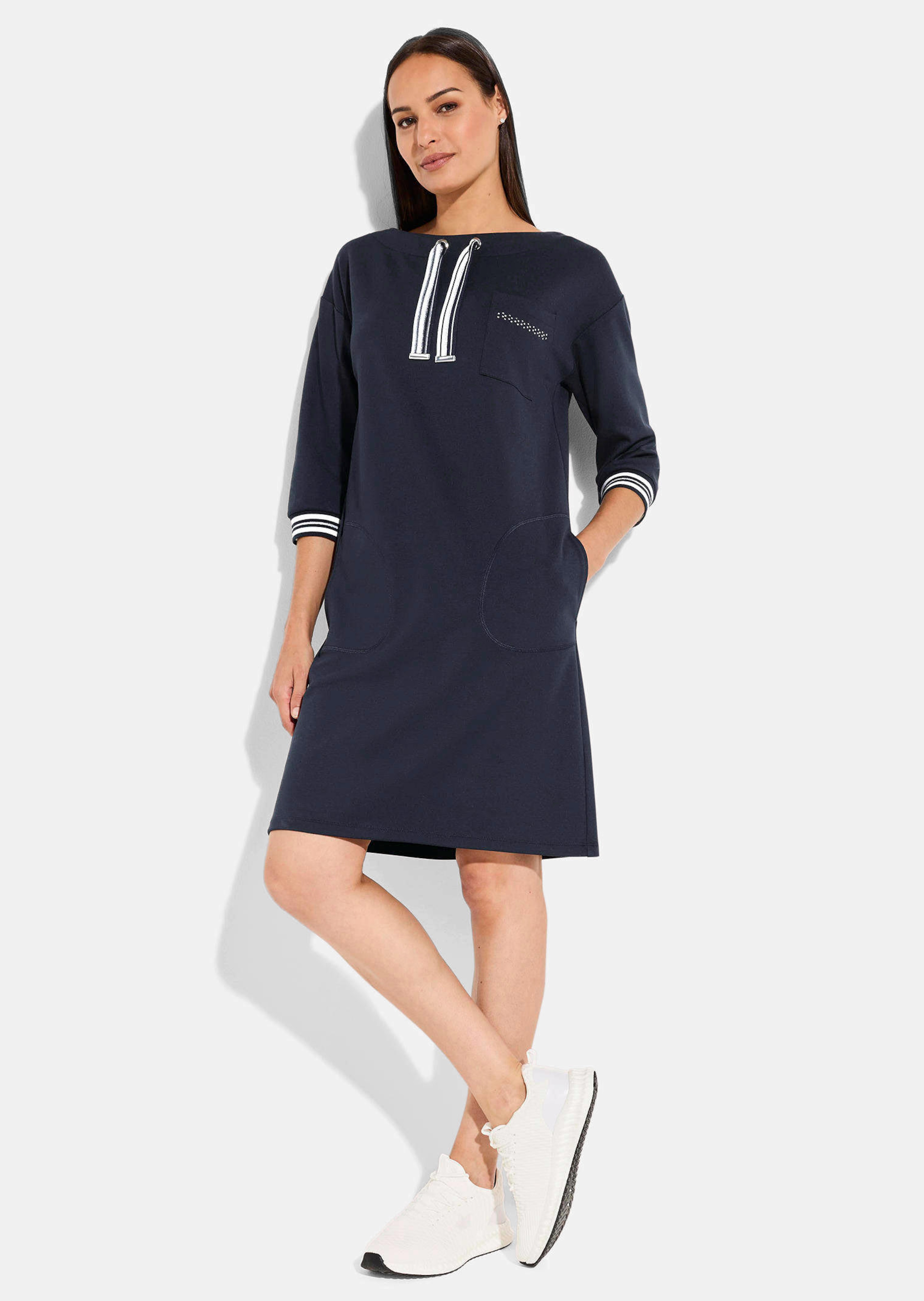 Jersey-Kleid mit Stehkragen