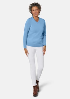 Actief ademende pullover van merinowol met V-hals thumbnail 2