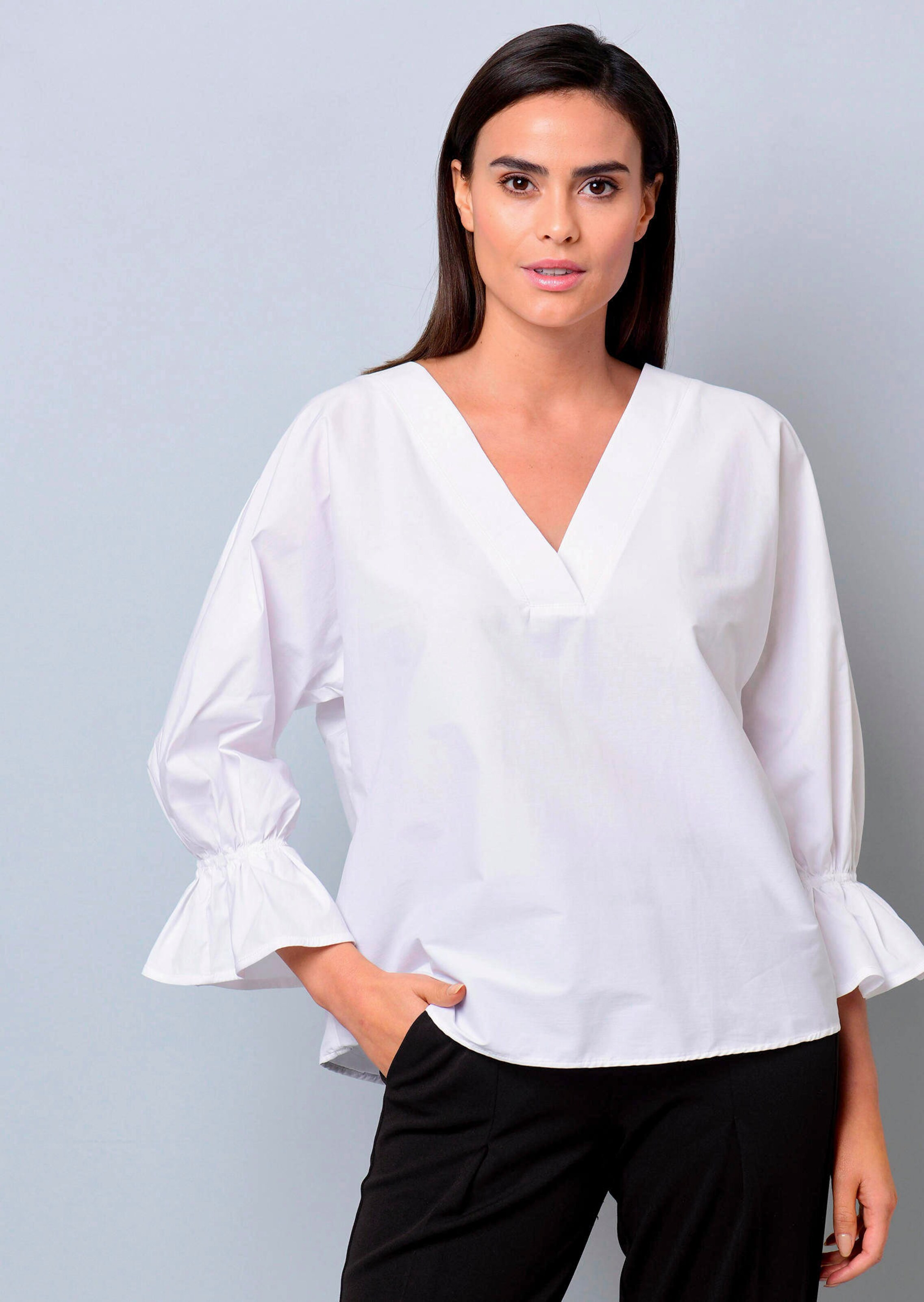 Oversizedbluse mit Volant am Ärmelabschluss 5