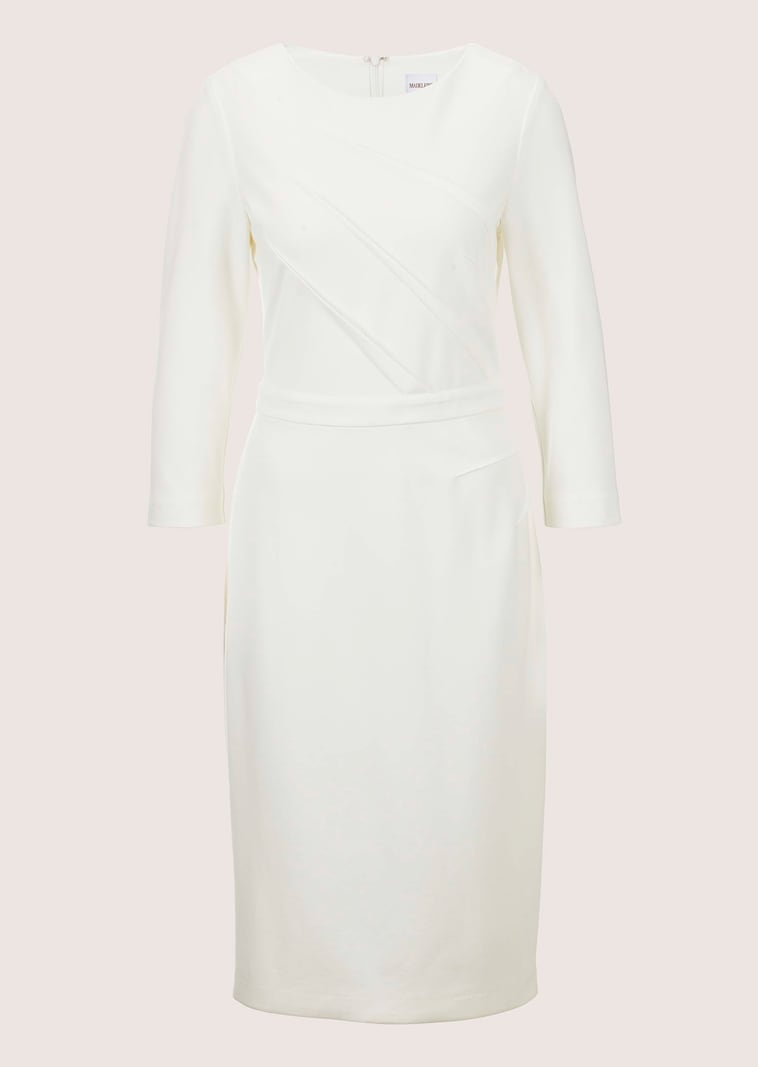 Slim jersey dress with 3/4-length sleeves and decorative piping in natural white | MADELEINE Fashion Slim jersey dress with 3/4-length sleeves and decorative piping in natural white | MADELEINE Fashion