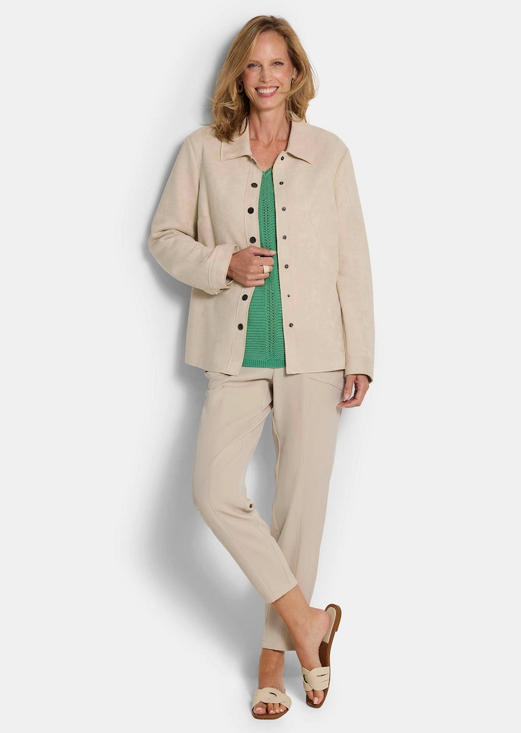 Hemdjacke in Velourslederoptik
