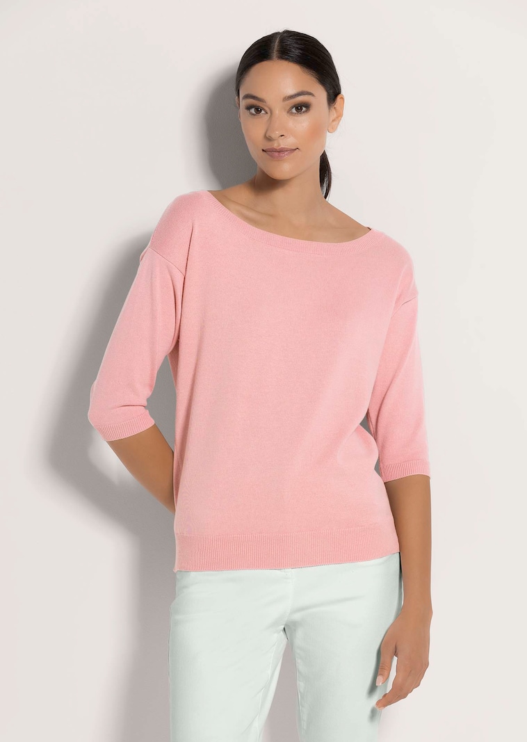 Round neck jumper with short sleeves