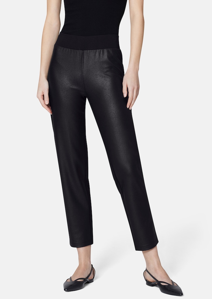 Slim-fit trousers in a leather look