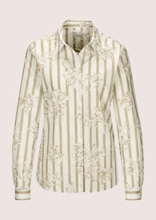 Cotton shirt in a mixed-knit pattern thumbnail 6