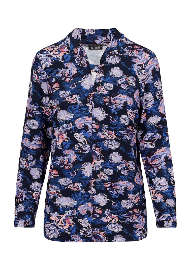 Jersey shirt met knoopdetail