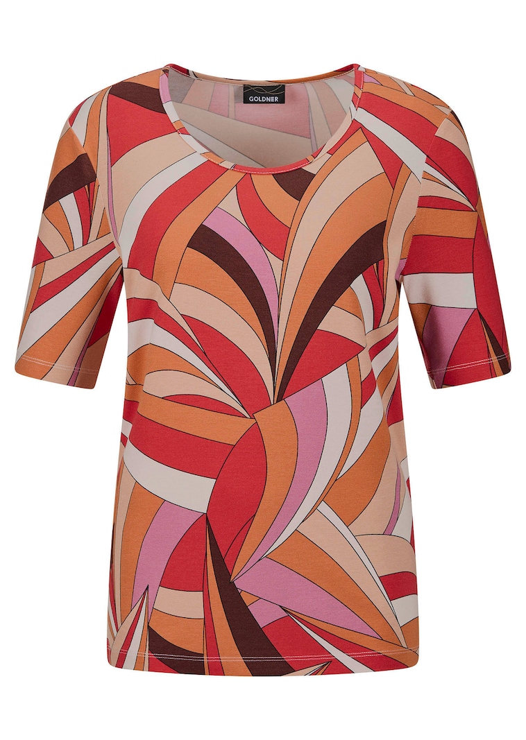 Shirt van viscose met interessant patroon