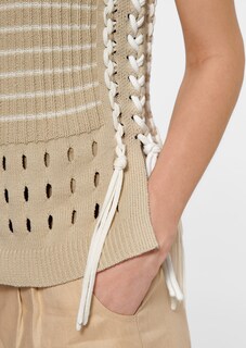 Ärmelloses Stricktop mit amerikanischer Schulter thumbnail 5