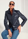 Veste en cuir nappa avec parties structurées thumbnail 7
