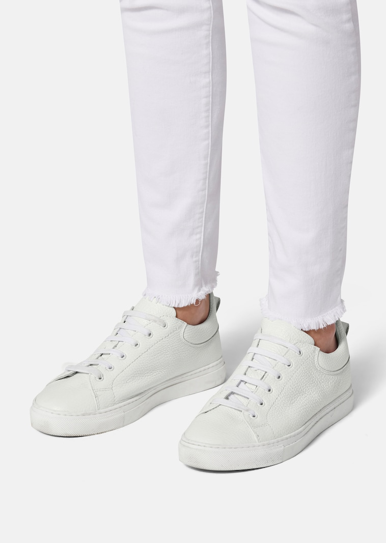 Leather lace-up trainers