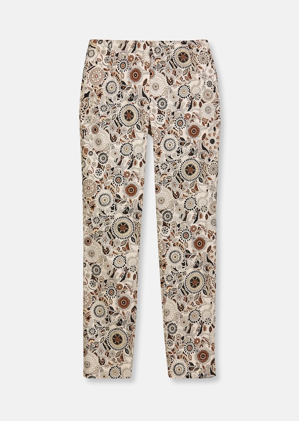 Slim-fit stretch trousers with ethnic print 5