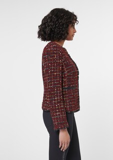 Kurzer Tweed-Blazer mit Fransen thumbnail 4