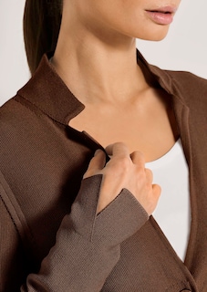 Schlanker Strickblazer mit langen Ärmeln thumbnail 5