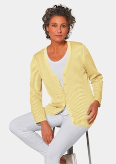 Pflegeleichte Strickjacke in hochwertiger Rippenstruktur thumbnail 4