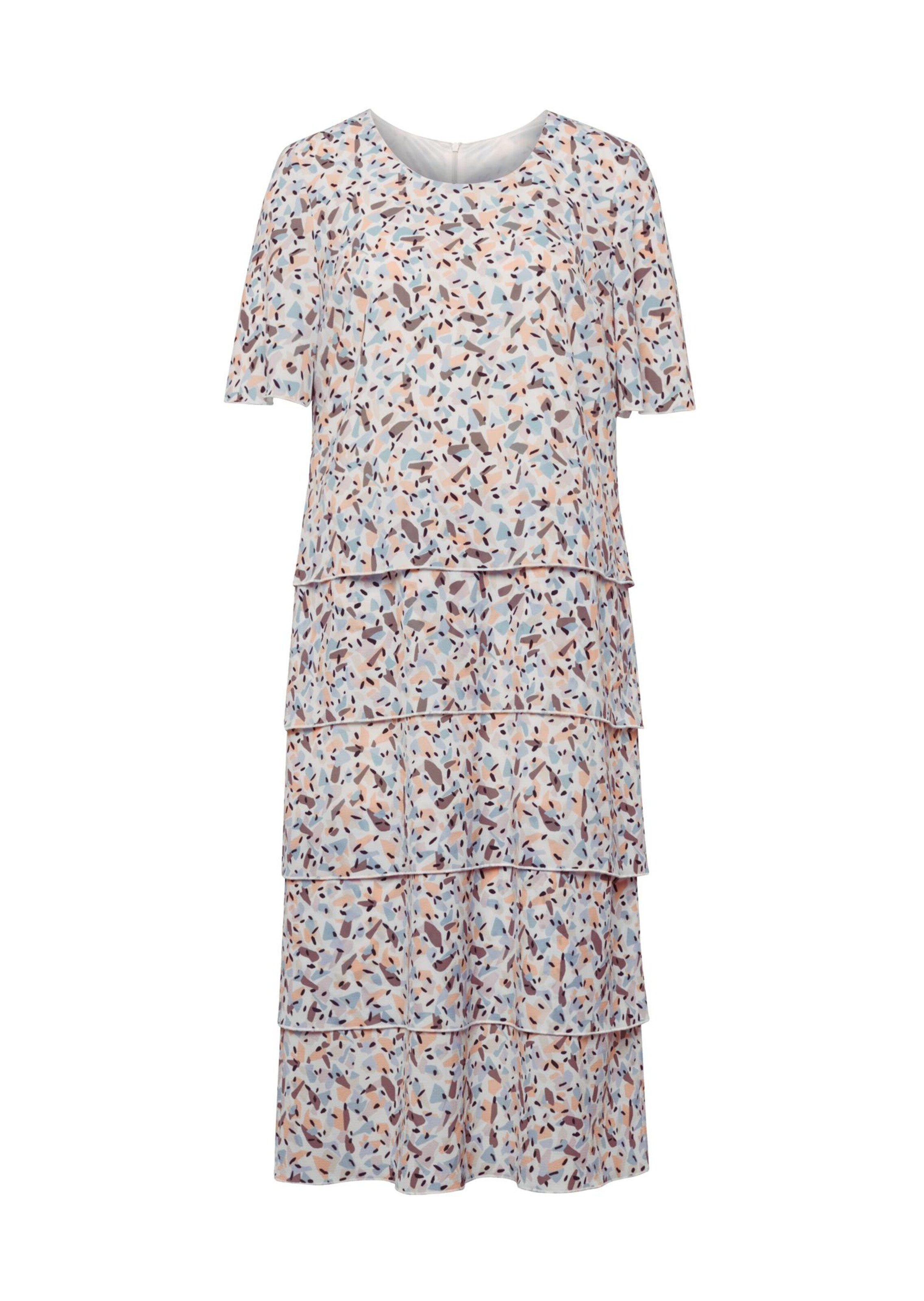 Robe imprimée avec ceinture à nouer - jaune / à motifs - Gr. 52 de Goldner Fashion