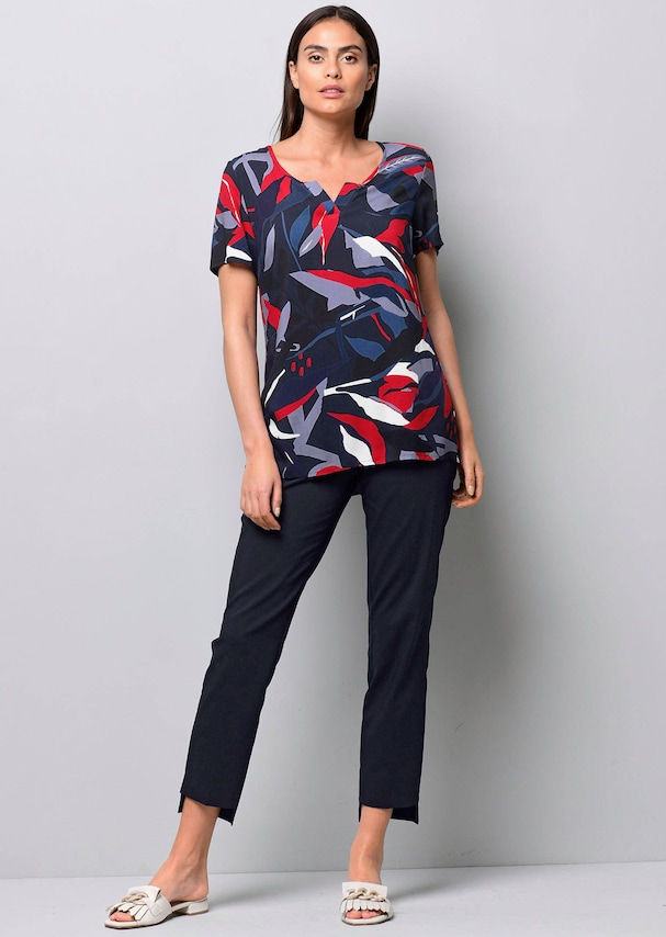 Bluse mit grafischem Dessin 1
