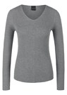 Ribbed jumper with V-neck thumbnail 6