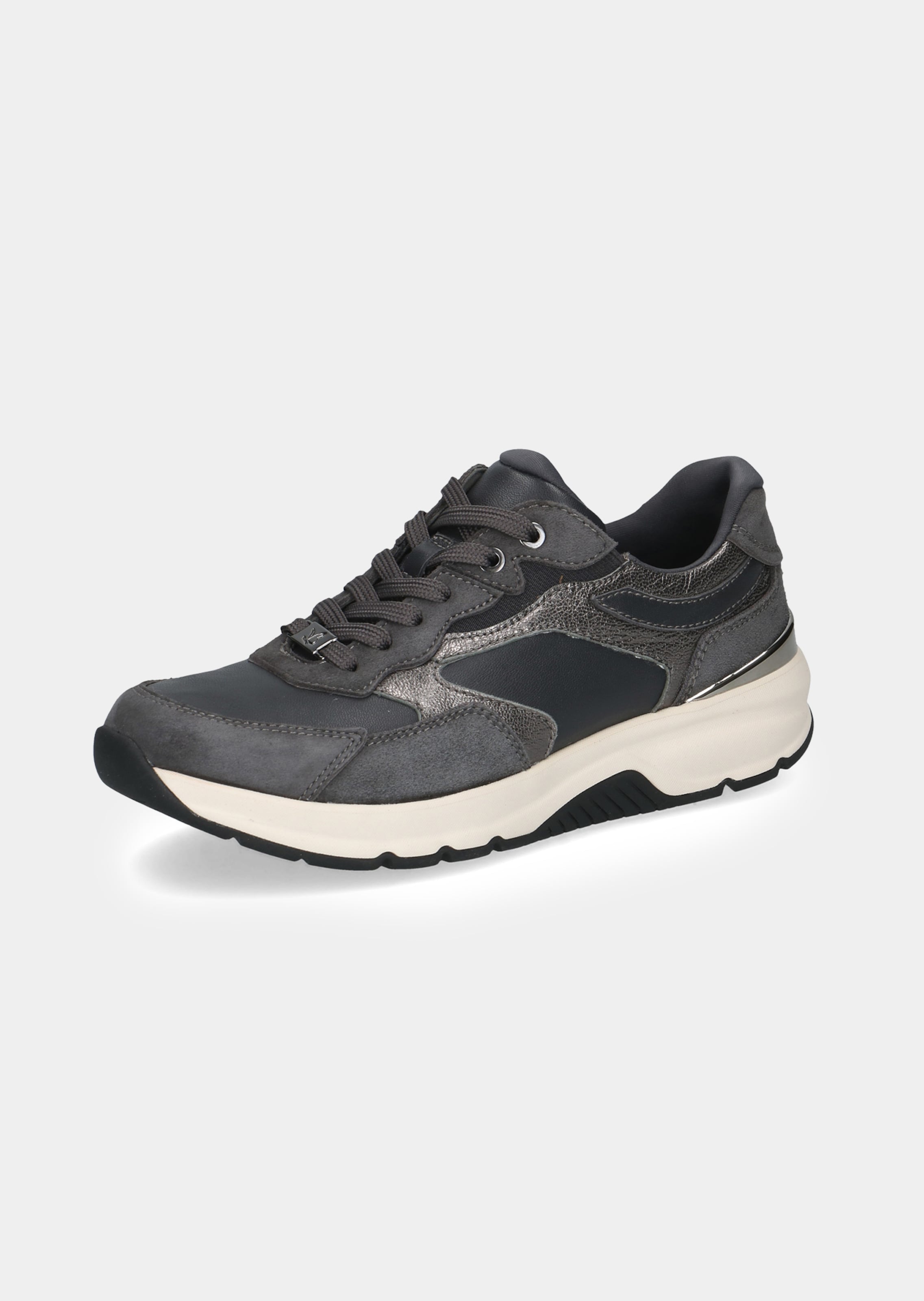 Sneakers en cuir brut et lisse avec amorti
