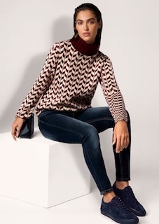 Pull à motif zigzag et col roulé thumbnail 4