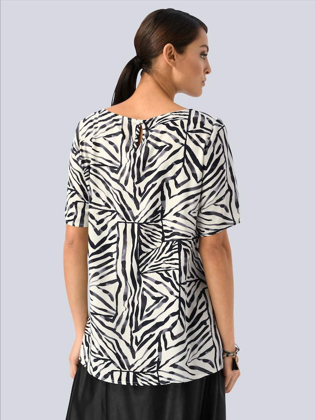 Bluse mit modischem allover Print 3