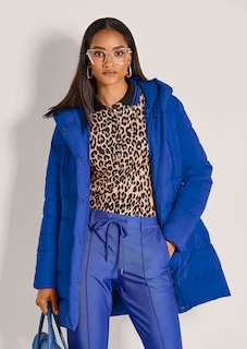 Lange Steppjacke mit Kapuze thumbnail 4