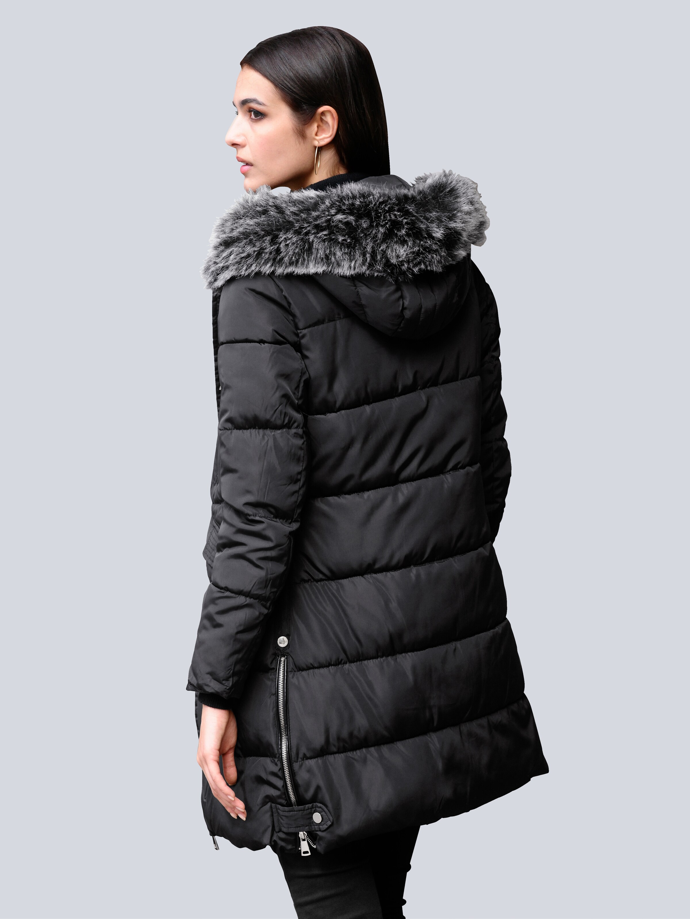 Jacke mit Kunstfell-Kragen 5