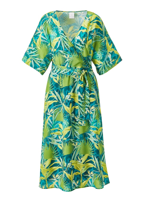 Halbarm-Kleid mit Dschungel-Print