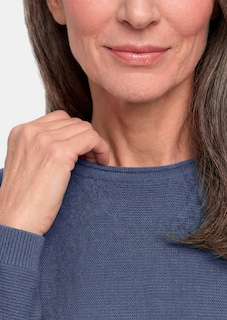 Fijn gebreide tricot pullover met boothals thumbnail 5