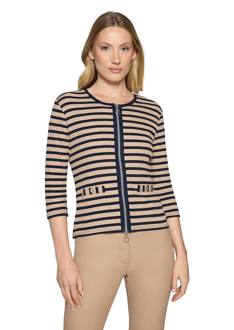 Shirtjacke aus Baumwoll-Feinripp