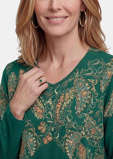Shirt met lange mouwen en geplaatste paisleyprint thumbnail 5