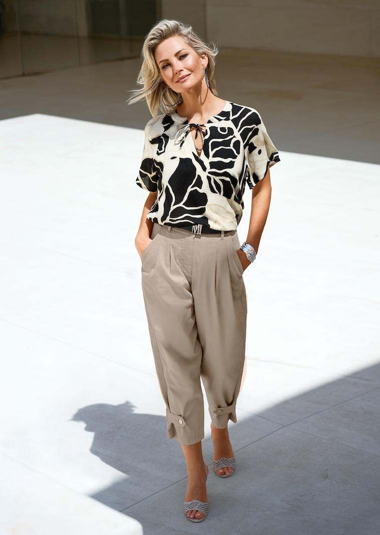 Bedruckte Halbarm-Bluse