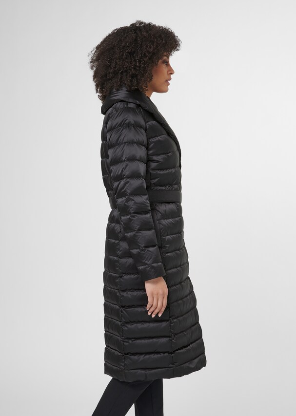 Long quilted coat with warm down/feather filling. 3