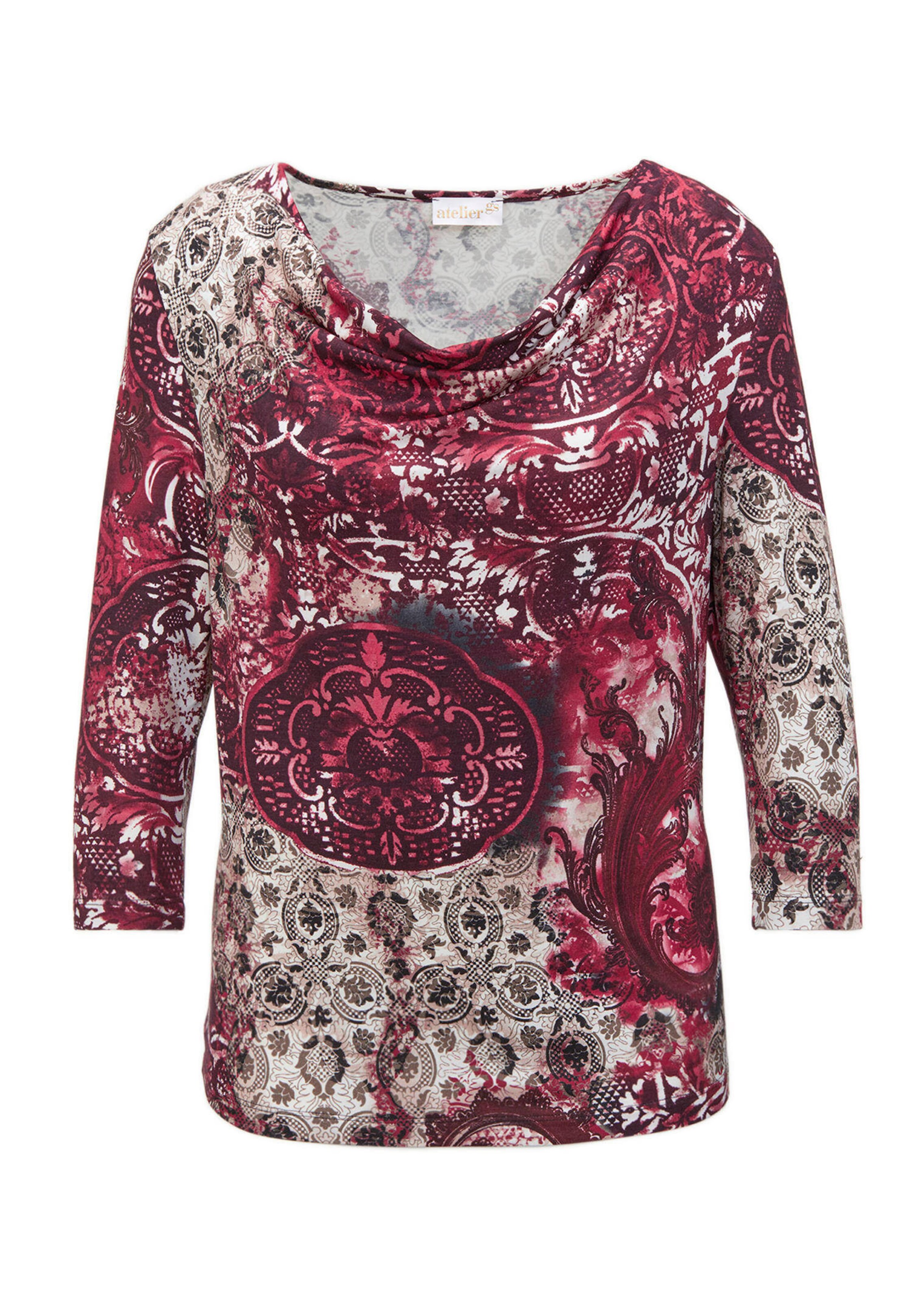 Painokuvioitu vesiputouskauluksellinen pusero