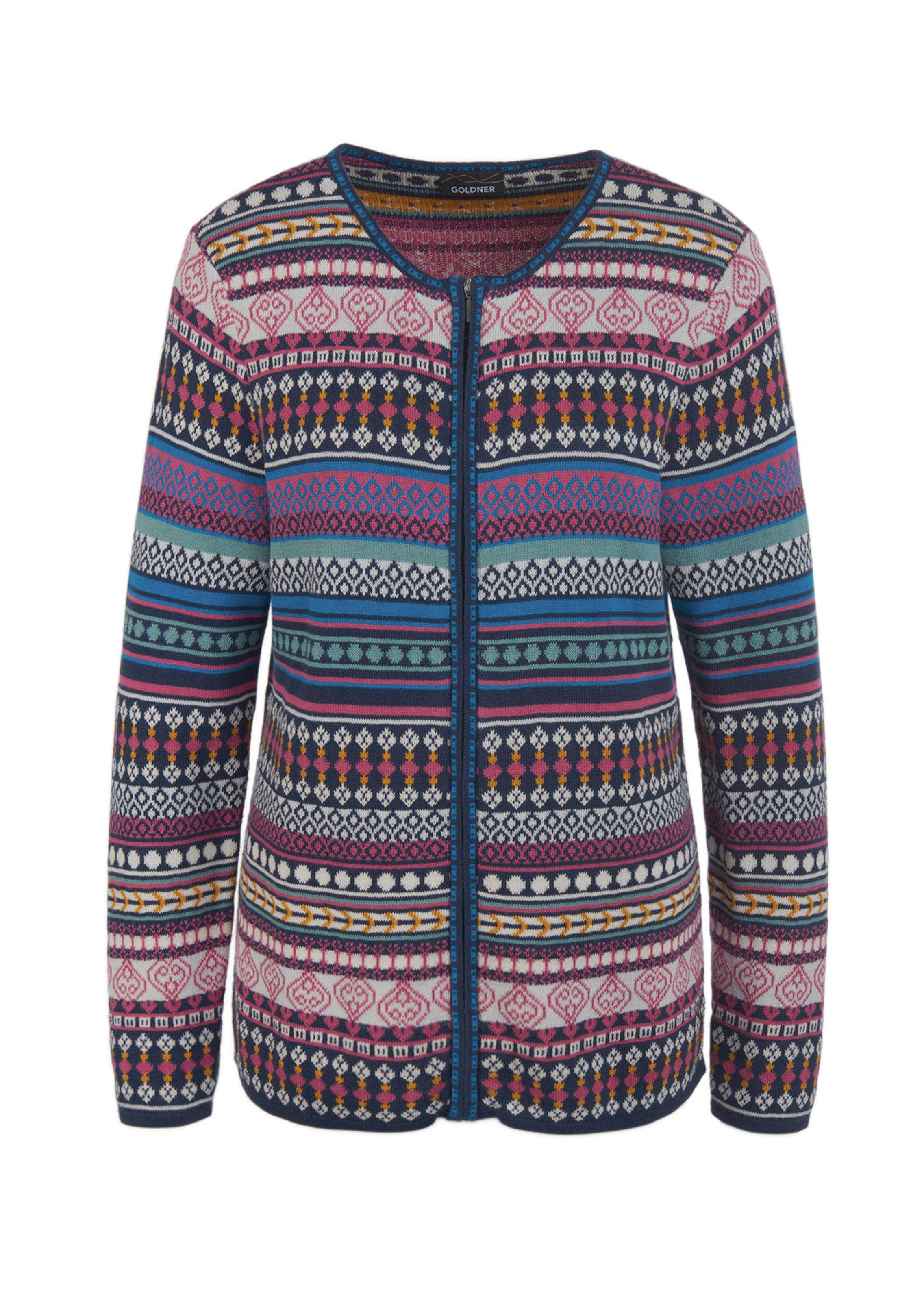 Jacquardstrickjacke mit farbenfrohem Ringelmuster