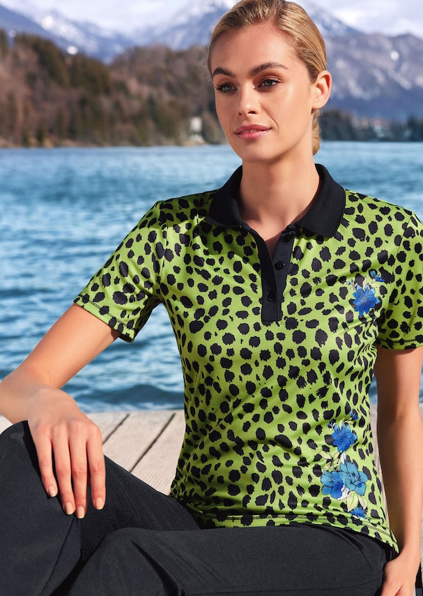 Polo shirt with pattern mix