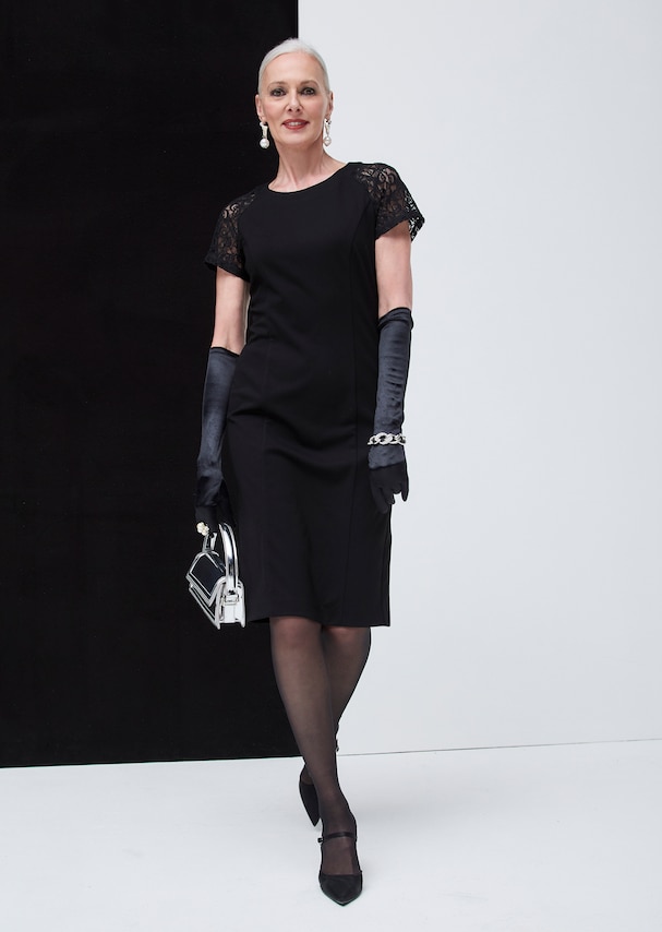 Jersey-Kleid mit Spitze 6