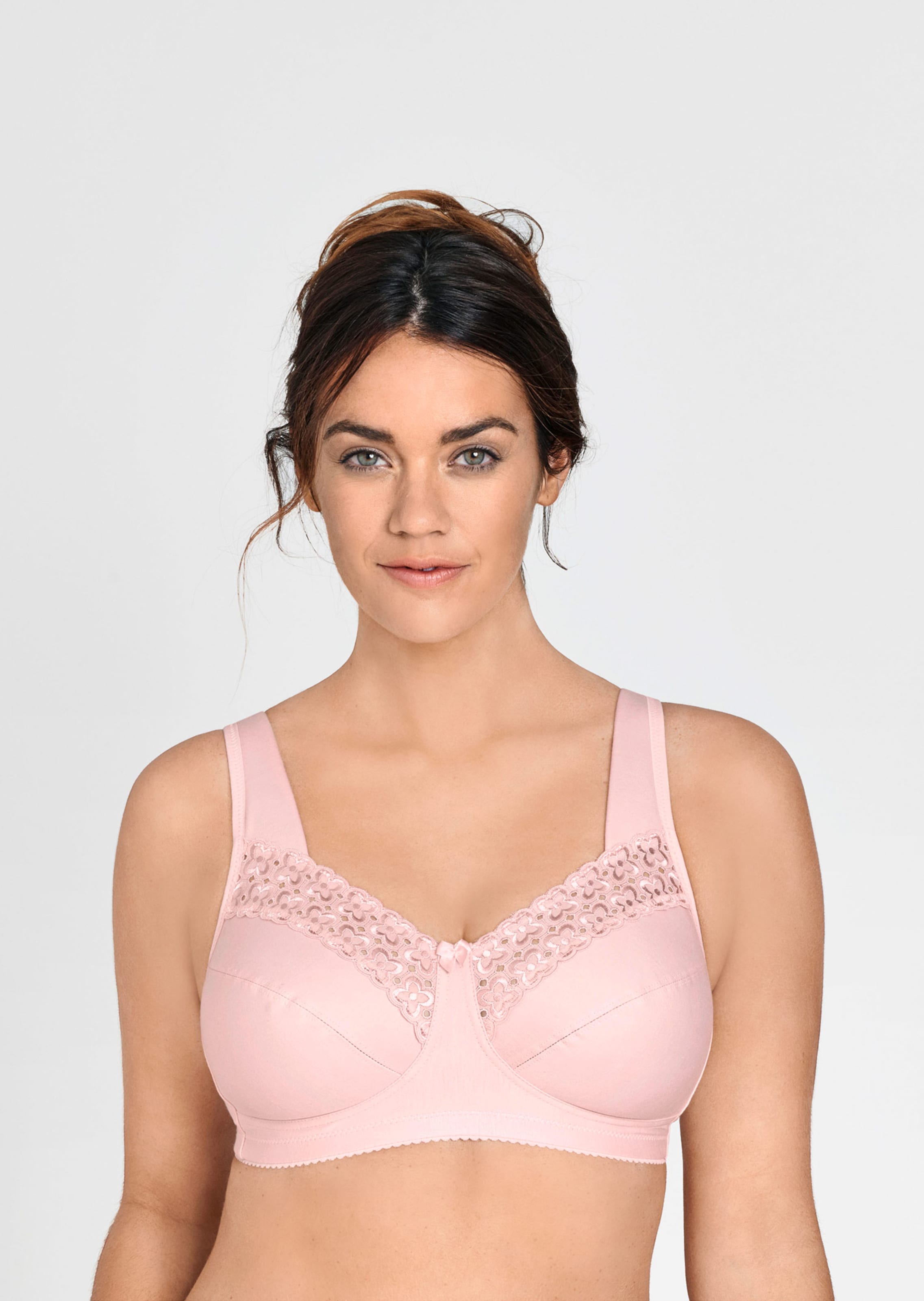 Soutien-gorge à bretelles large et dentelle brodée - rosé - Gr. 110 D de Goldner Fashion