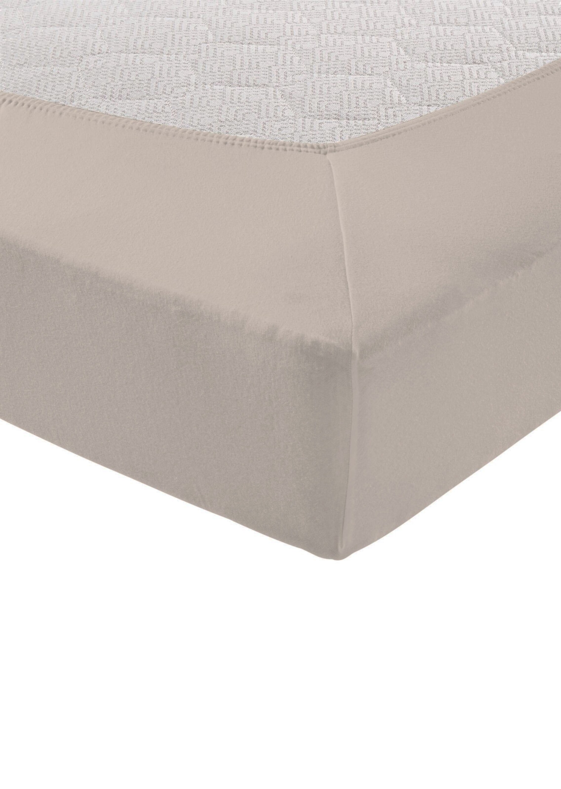 Drap-housse en jersey - taupe - Gr. 180-200 x 200 cm de Goldner Fashion