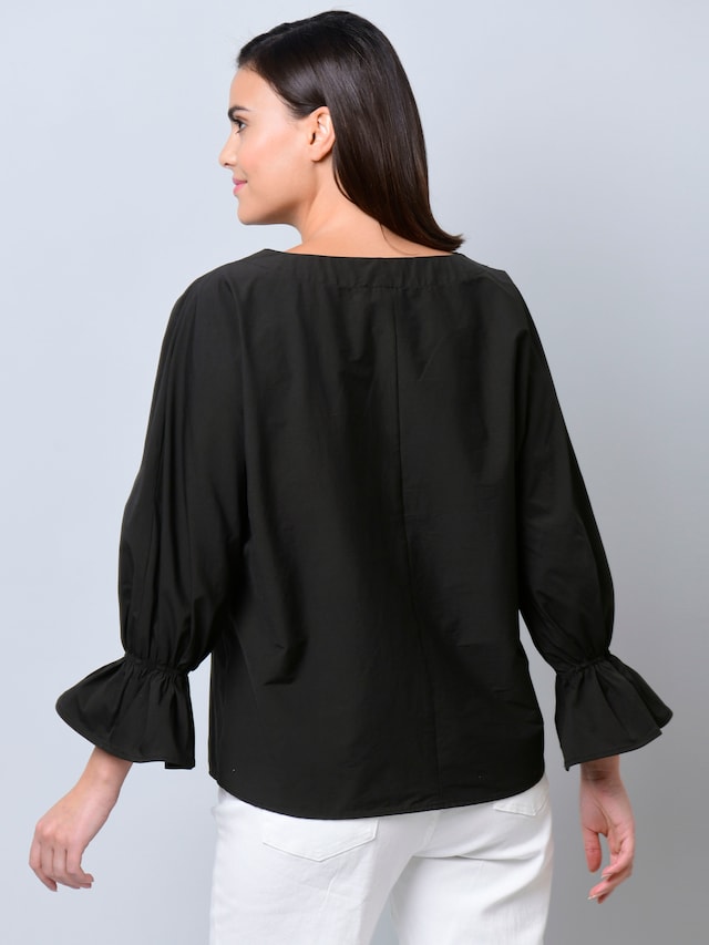 Oversizedbluse mit Volant am Ärmelabschluss 2