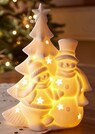 LED-Porzellanbaum mit Schneemännern thumbnail 1
