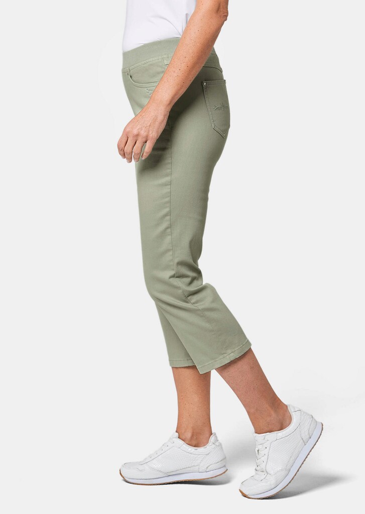 3/4-Jeansschlupfhose Louisa mit bequemen Jerseybund und Stickerei