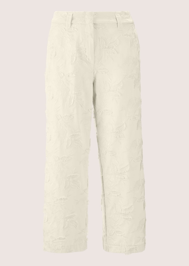 Weite Bügelfaltenhose mit Stickerei