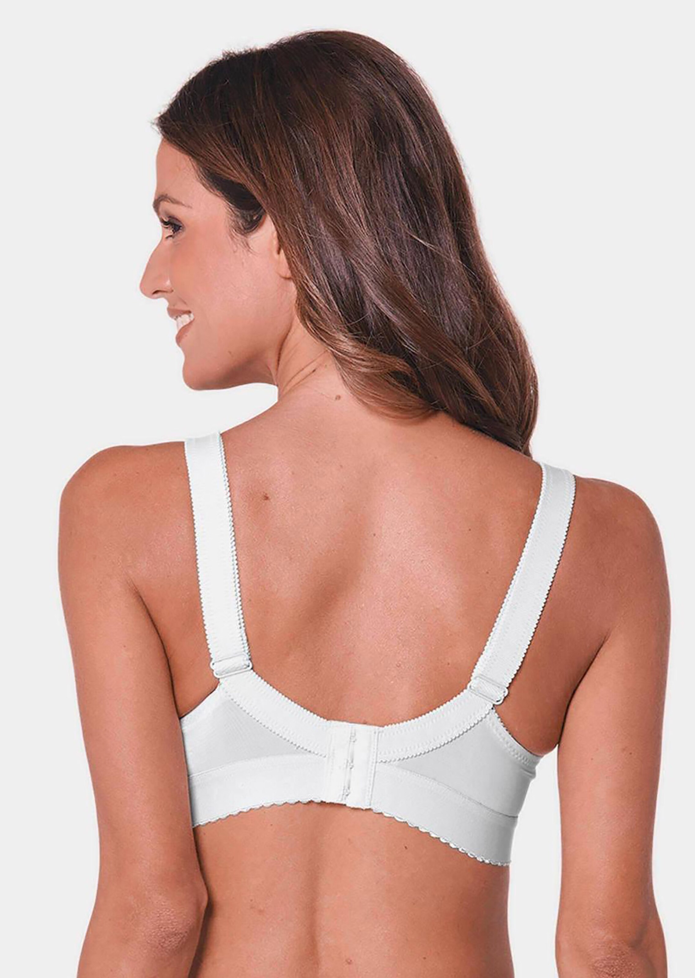 Soutien-gorge sans armatures et bretelles larges - blanc - Gr. 105 E de Goldner Fashion
