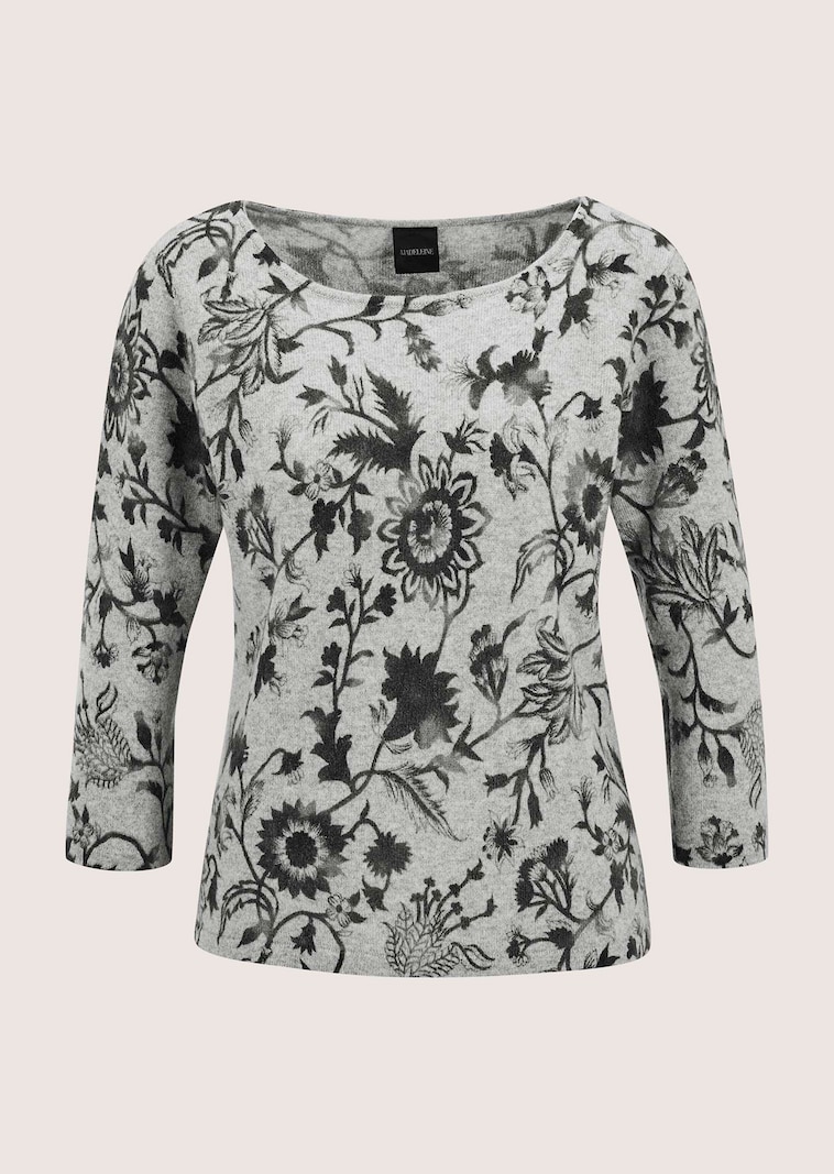 Kaschmir-Pullover mit floralem Print