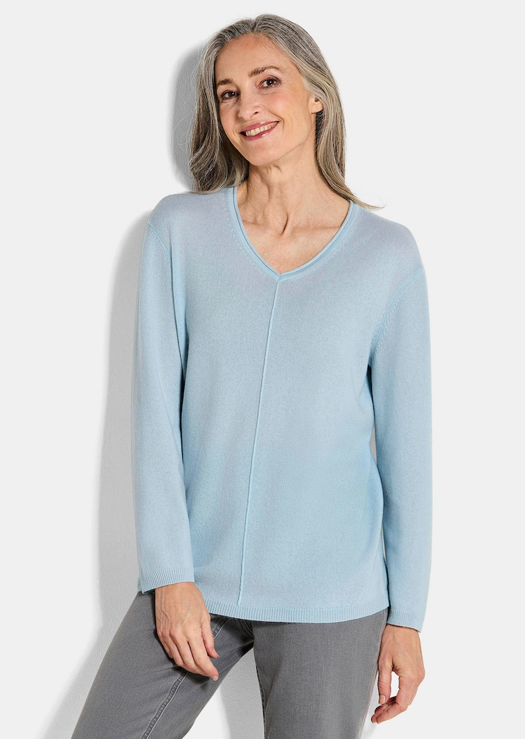 Kaschmirpullover mit V-Ausschnitt