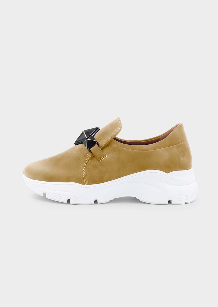 Leder-Slipper mit Profilsohle