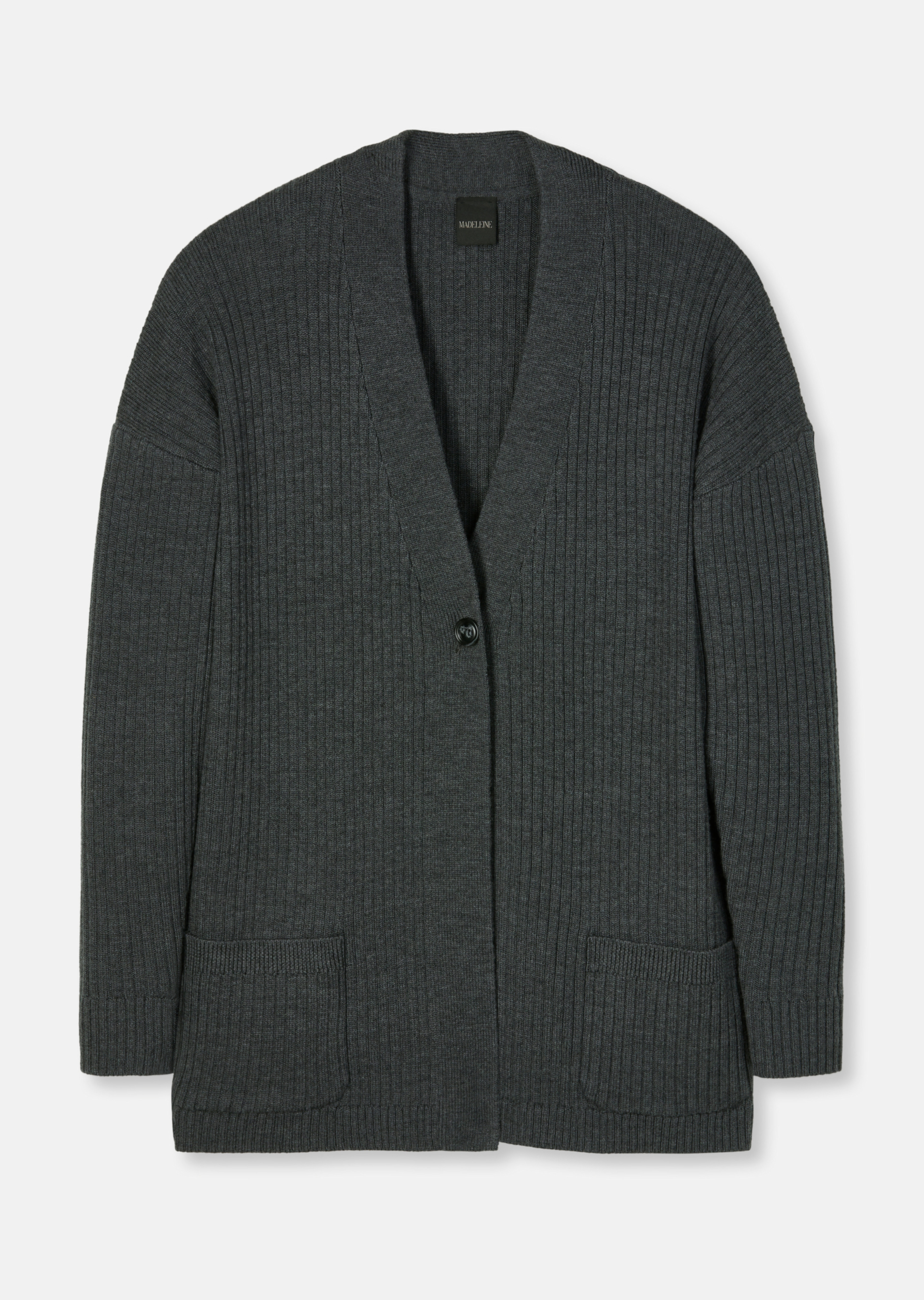 Langer Woll-Cardigan im Oversize-Stil