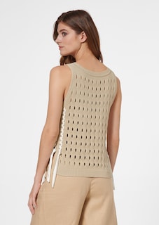 Ärmelloses Stricktop mit amerikanischer Schulter thumbnail 3