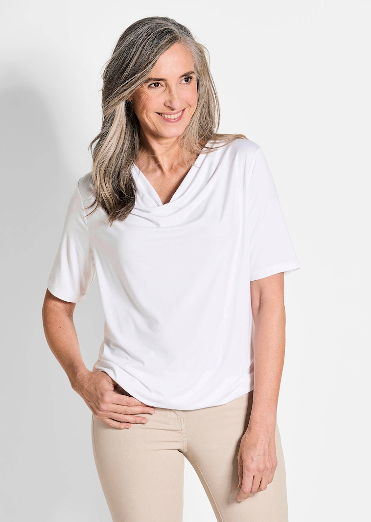 Shirt mit Wasserfallausschnitt