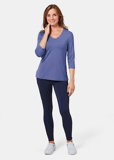 T-shirt à encolure en V et manches 3/4 thumbnail 2